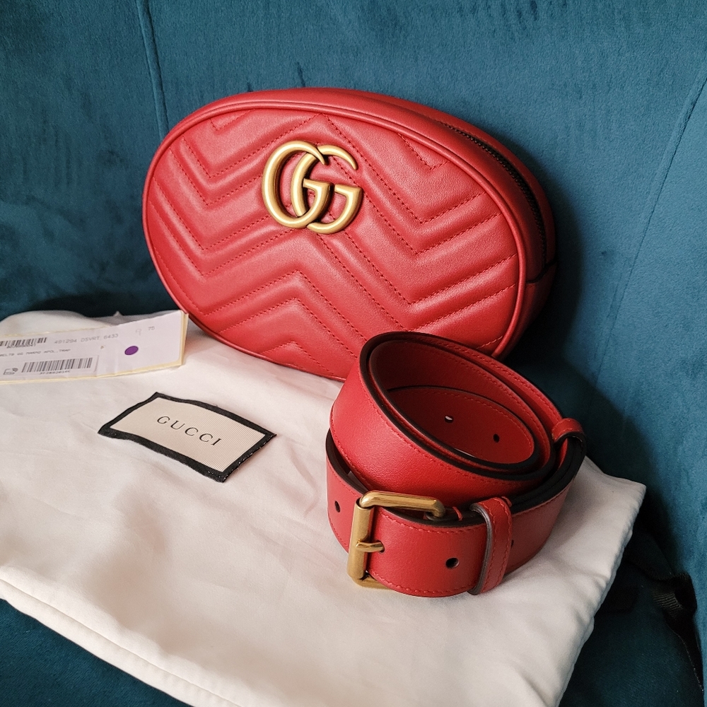 Gucci GG Marmont Matelassé Leather Belt Bag